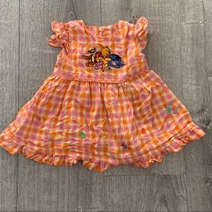 Y2K Winnie The Pooh Gingham Orange & Pink Dress